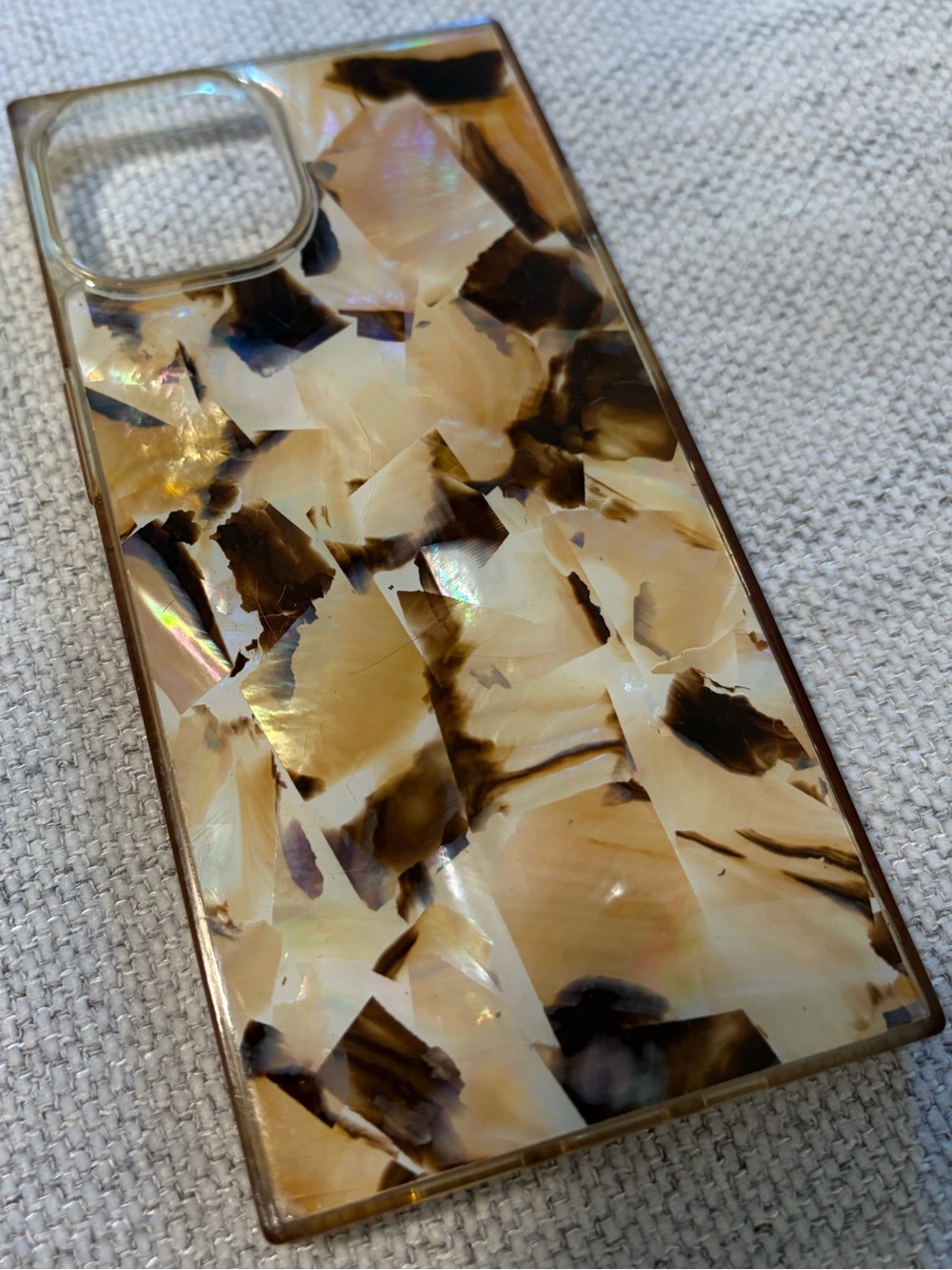 ✨Flaunt SQUARE® Brown Abalone Shell iPhone 17e/16e/14/13 Case